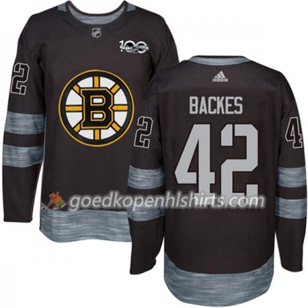 Boston Bruins David Backes 42 1917-2017 100th Anniversary Adidas Zwart Authentic Shirt - Mannen